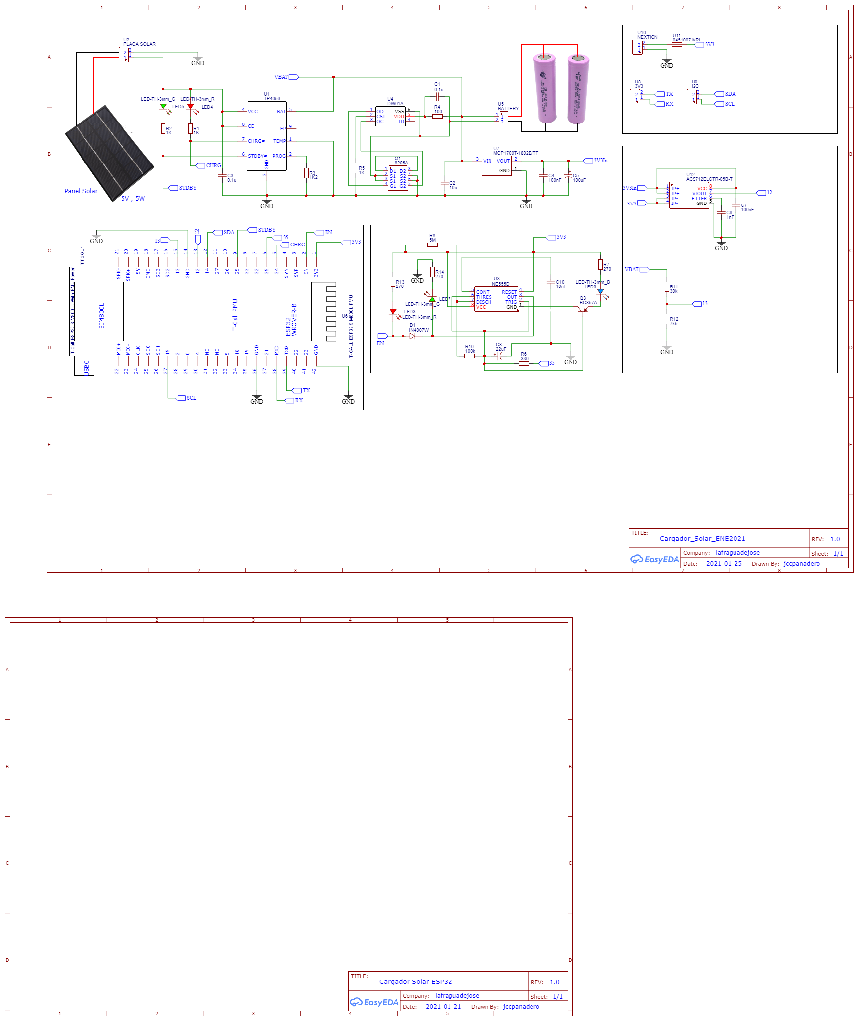 Solar Charger - esquema ESP32